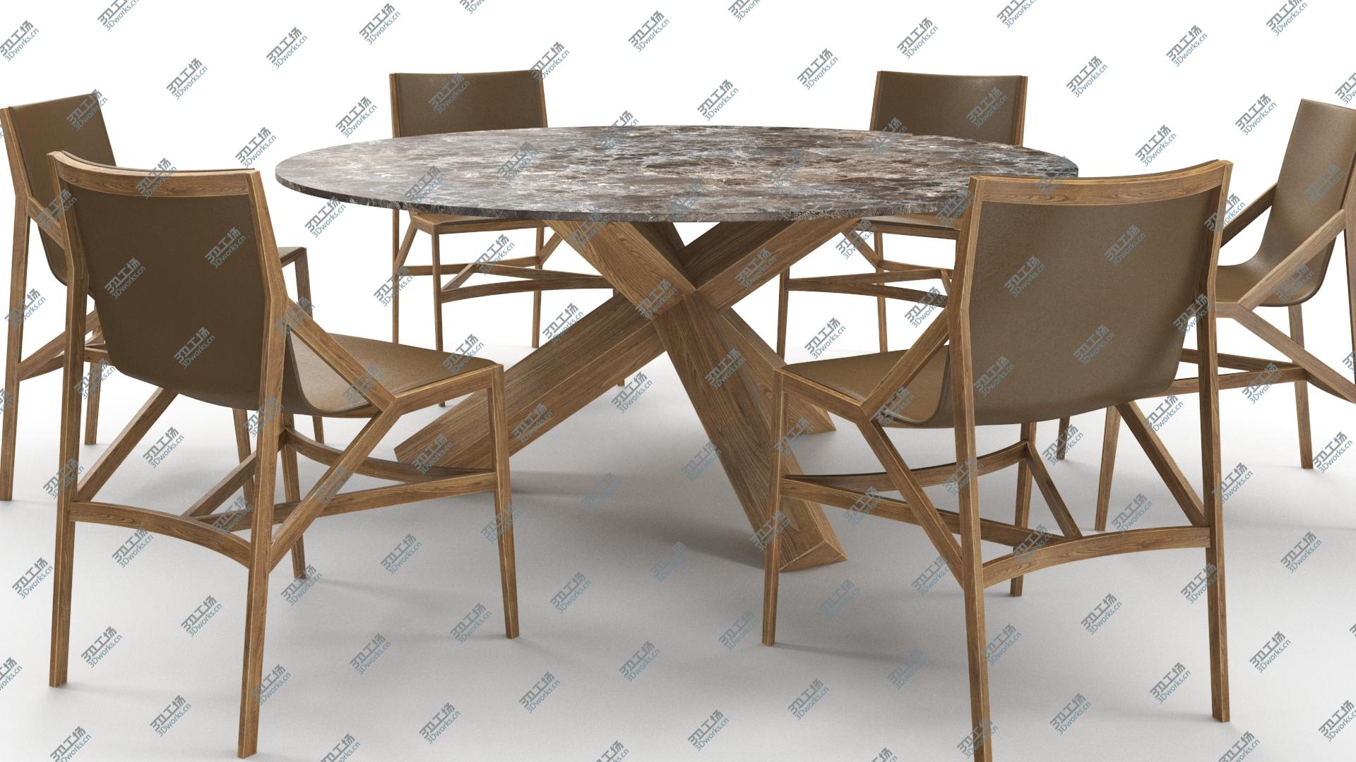 images/goods_img/2021040233/Cassina Dining Table Chair Set Oak Marble Brown 3D model/5.jpg